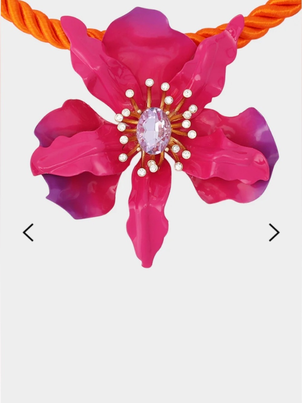 Betsey Johnson Orchid Statement Necklace - Picture 3 of 3